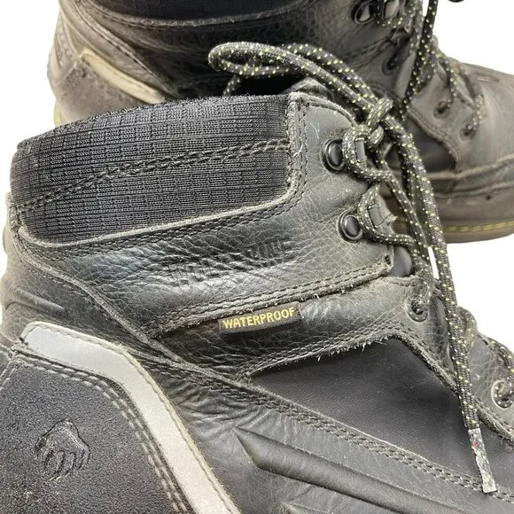 Wolverine w10484 Multishox Waterproof Steel Toe Black Work Boots Lace Up 12EW