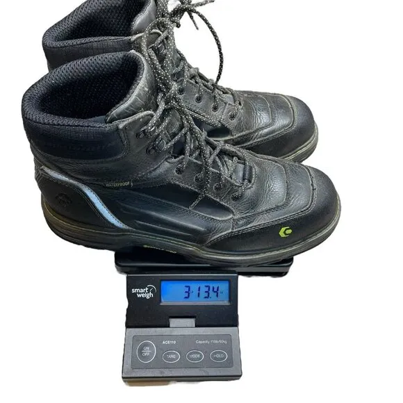 Wolverine w10484 Multishox Waterproof Steel Toe Black Work Boots Lace Up 12EW