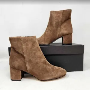 Women's 7 J Crew suede Chelsea boots in Glazed Pecan Brown