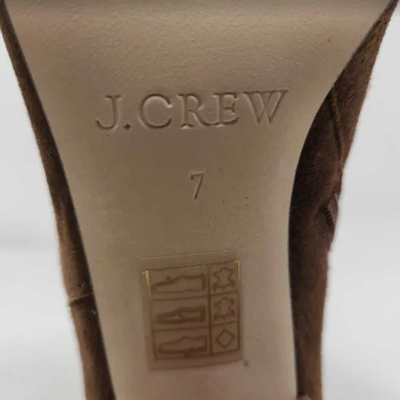 Women's 7 J Crew suede Chelsea boots in Glazed Pecan Brown