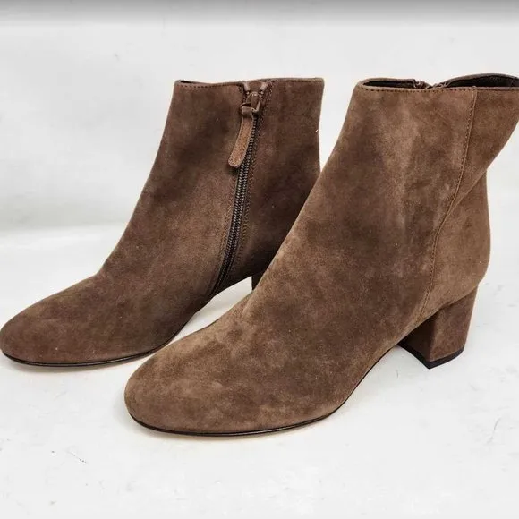 Women's 7 J Crew suede Chelsea boots in Glazed Pecan Brown