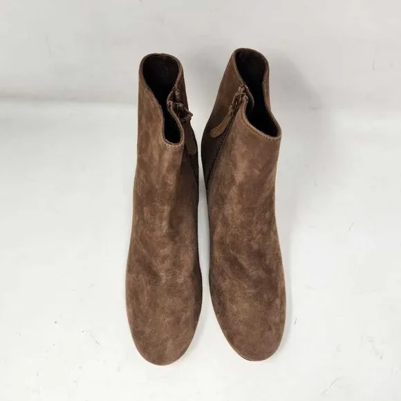 Women's 7 J Crew suede Chelsea boots in Glazed Pecan Brown