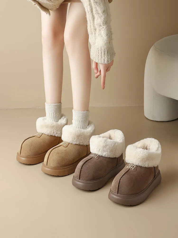 Women's Big-Toe Snow Boots Winter 2024 New Arrival Fleece-lined Thickening Thermal Cotton Shoes Ankle Boots Thick Sole Ugly and Cute Outdoor Explosion