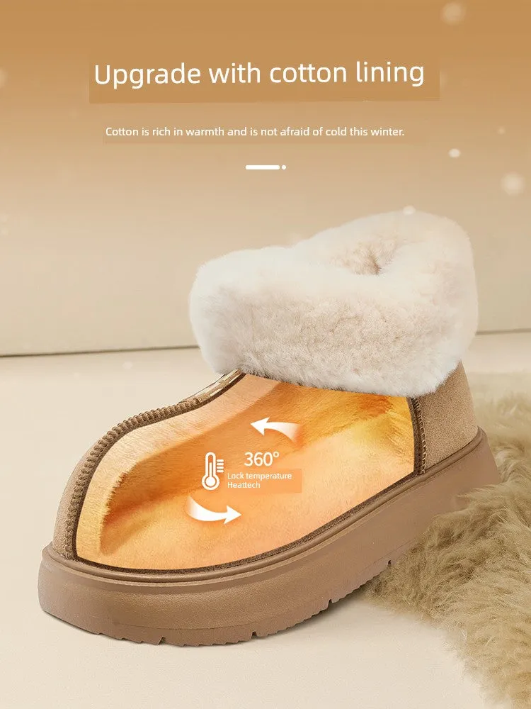 Women's Big-Toe Snow Boots Winter 2024 New Arrival Fleece-lined Thickening Thermal Cotton Shoes Ankle Boots Thick Sole Ugly and Cute Outdoor Explosion