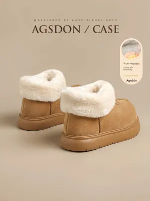 Women's Big-Toe Snow Boots Winter 2024 New Arrival Fleece-lined Thickening Thermal Cotton Shoes Ankle Boots Thick Sole Ugly and Cute Outdoor Explosion