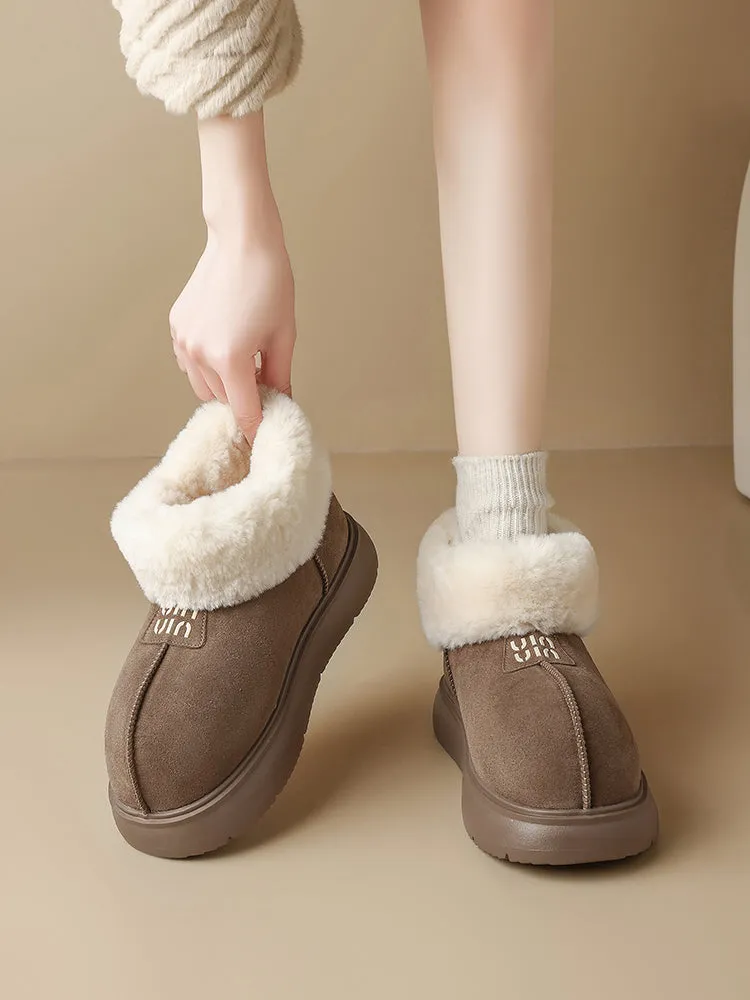 Women's Big-Toe Snow Boots Winter 2024 New Arrival Fleece-lined Thickening Thermal Cotton Shoes Ankle Boots Thick Sole Ugly and Cute Outdoor Explosion