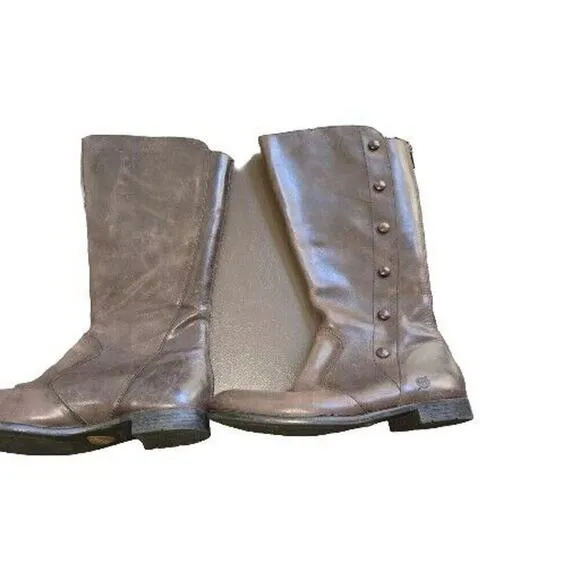 Womens Born Boots Brown Knee High Riding Leather Full Zip D83623 Size 7.5M Clean