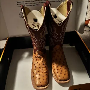 Women's Brown Ostrich Leather Western Boots