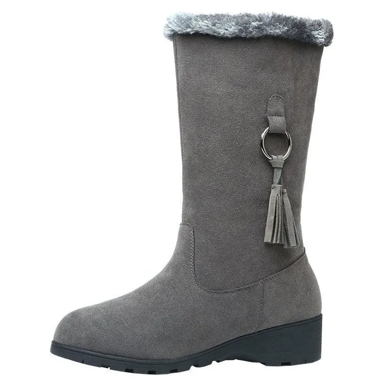 Women's Casual Thermal Faux Plush Snow Boots
