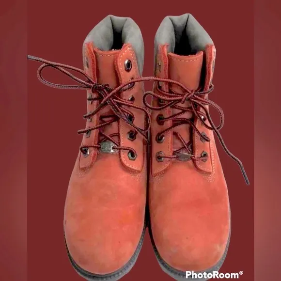 Womens Coral Timberland Leather Boots Size 5.5