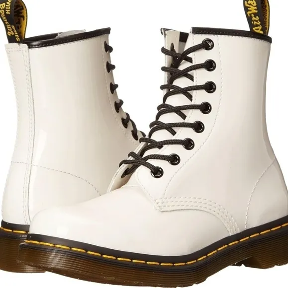 Womens Dr. Martens 1460 Pascal Virginia Leather Ankle Boots in White Size 8