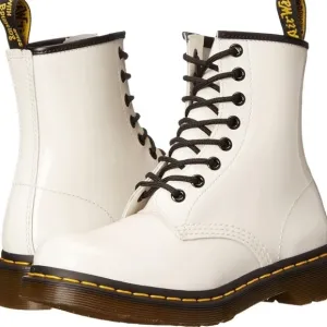 Womens Dr. Martens 1460 Pascal Virginia Leather Ankle Boots in White Size 8
