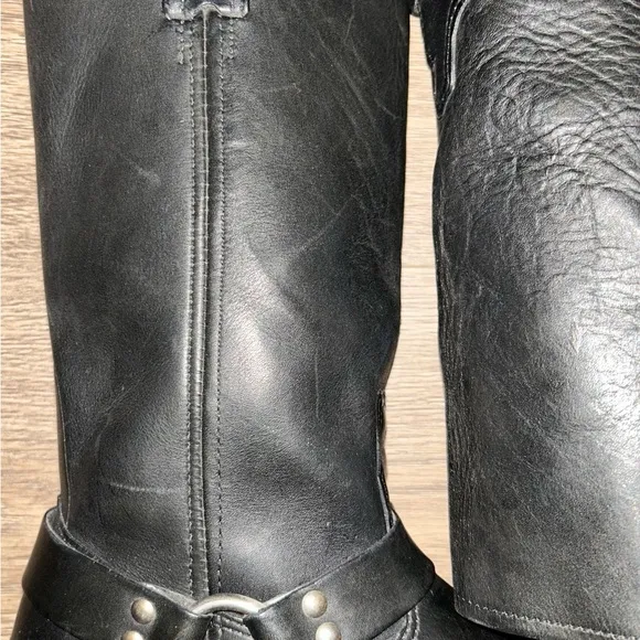 Women’s Harley Davidson Black Motorcycle Eagle Harness Boots Size 8.5M