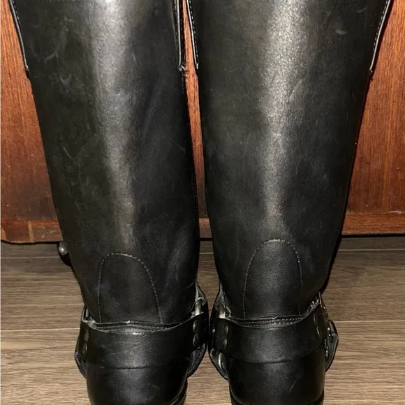 Women’s Harley Davidson Black Motorcycle Eagle Harness Boots Size 8.5M