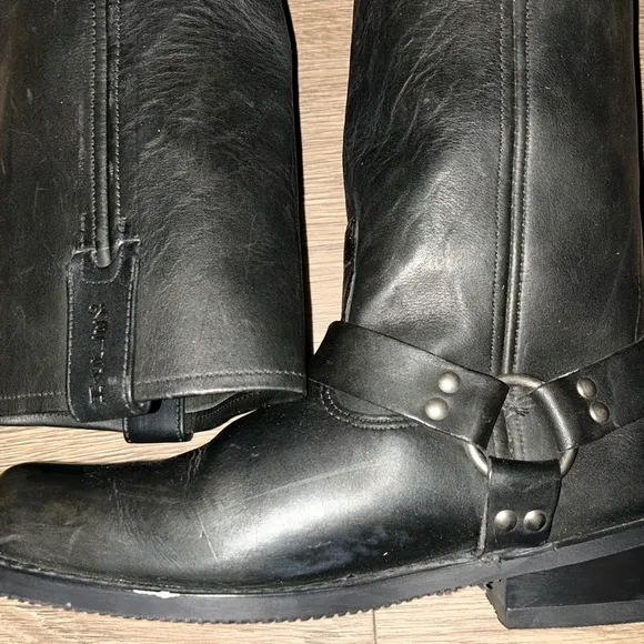 Women’s Harley Davidson Black Motorcycle Eagle Harness Boots Size 8.5M