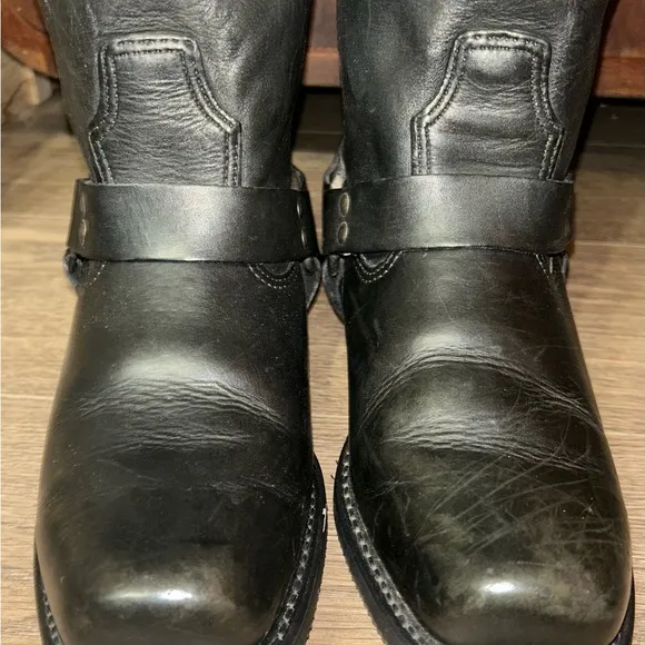 Women’s Harley Davidson Black Motorcycle Eagle Harness Boots Size 8.5M