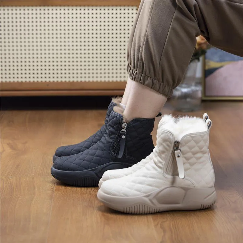 Women's High Top Thick Sole Waterproof Snow Boots-unitmotor™