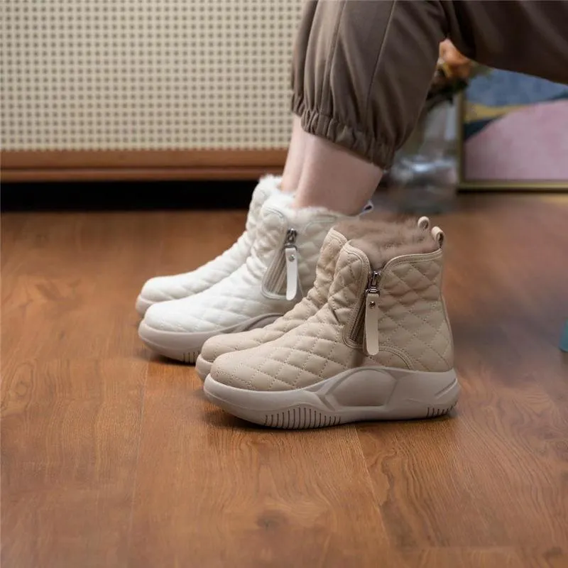 Women's High Top Thick Sole Waterproof Snow Boots-unitmotor™