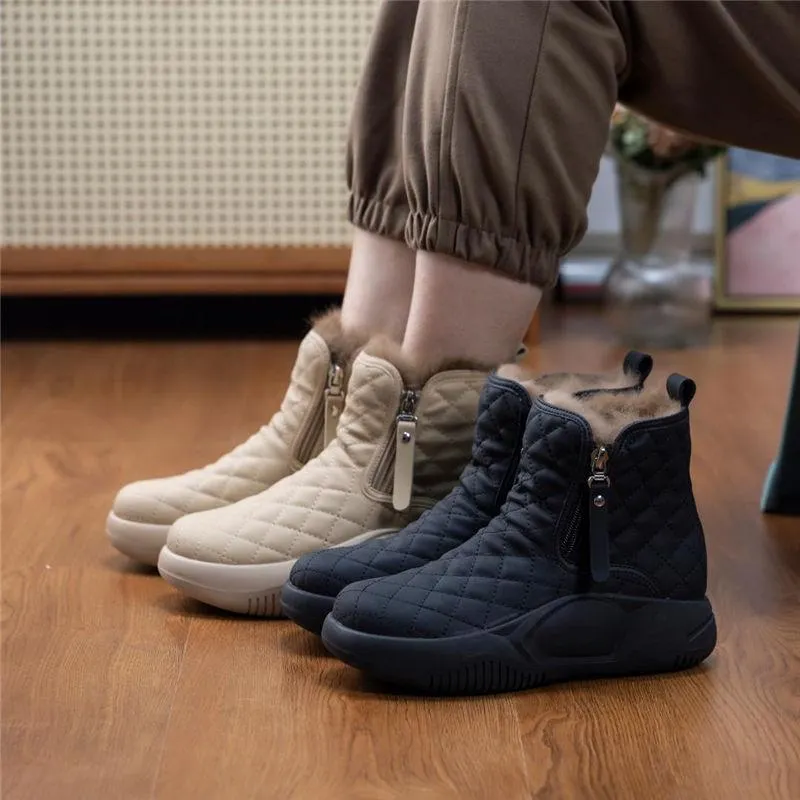 Women's High Top Thick Sole Waterproof Snow Boots-unitmotor™