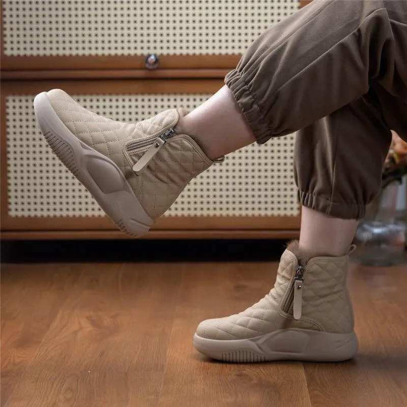 Women's High Top Thick Sole Waterproof Snow Boots-unitmotor™