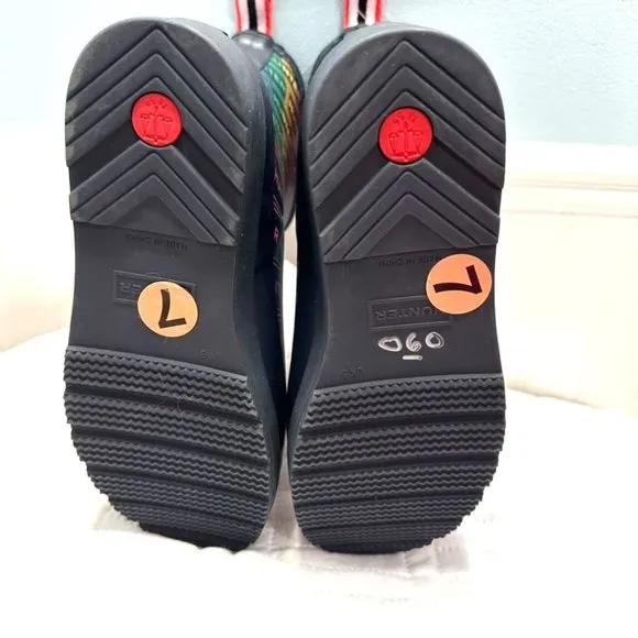 Womens Hunter Play Size 7 Logo Rain Boot Rainbow