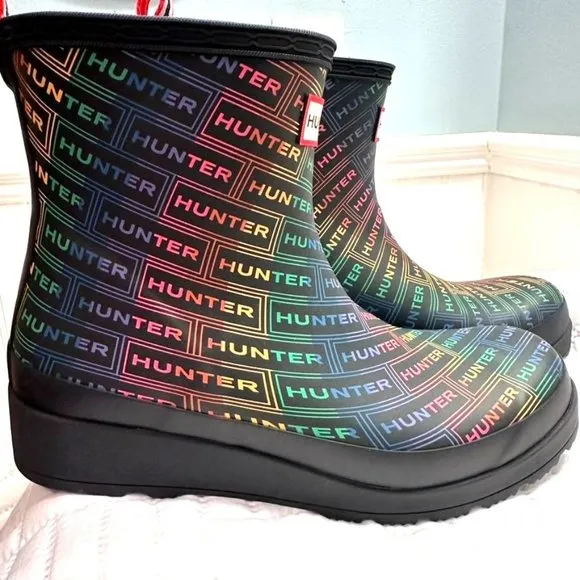 Womens Hunter Play Size 7 Logo Rain Boot Rainbow