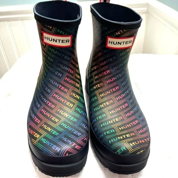 Womens Hunter Play Size 7 Logo Rain Boot Rainbow