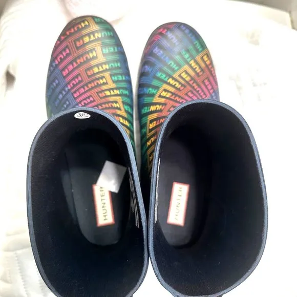 Womens Hunter Play Size 7 Logo Rain Boot Rainbow