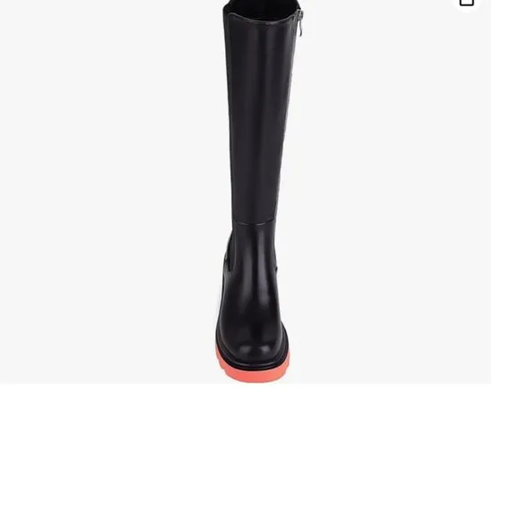 Women's Knee High Chunky Block Heel Elastic Lug Sole Boots
