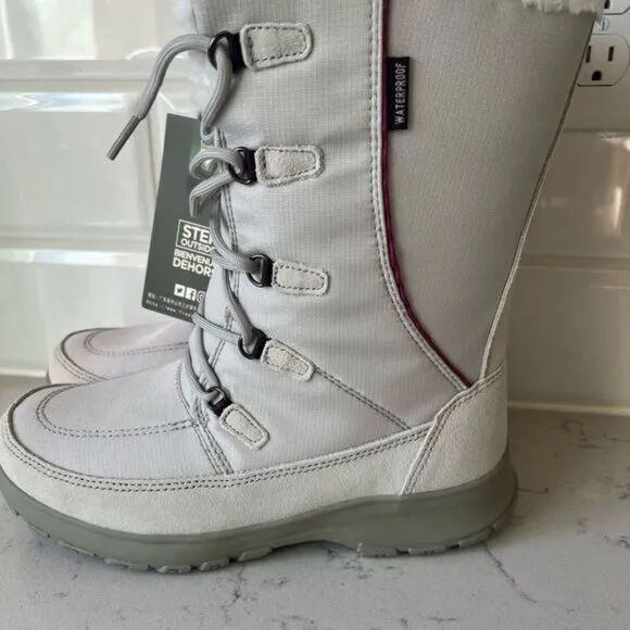 Womens Light Grey Snow Boots W/ Fleece Lining &amp; Insulated Soles By FreeShield Si