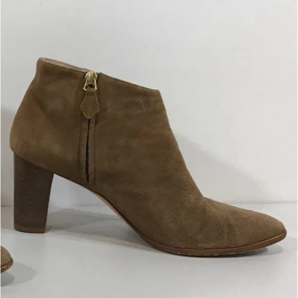 Women's Manolo Blahnik Tan Suede Ankle Boots Size 39.5