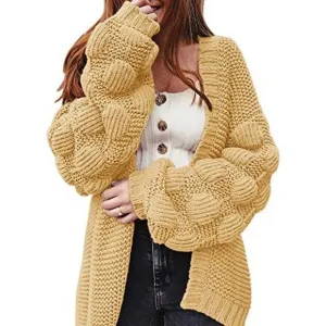 𝅺WOMENS Oversized Knit Cardigan Outwear Khaki