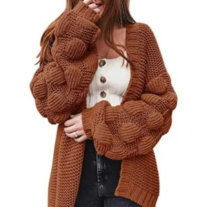WOMENS Oversized Knit Cardigan Outwear Picture Color