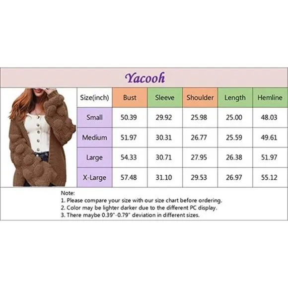 WOMENS Oversized Knit Cardigan Outwear Picture Color