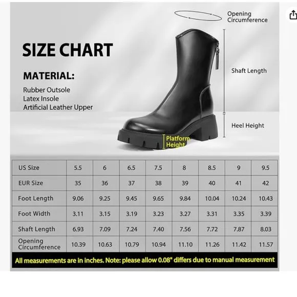 Women's Platform Chelsea Ankle Goth Punk Grunge Vinyl Chunky Heel Boots Booties