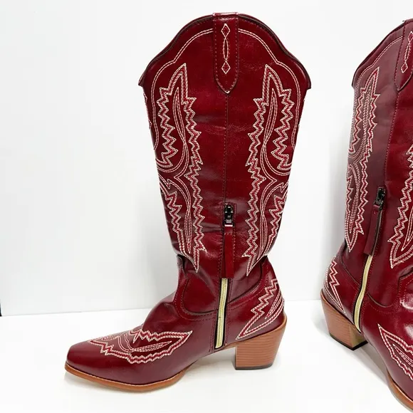 Women’s Red Cowboy Boots Western Cowgirl size EU 38 women’s 7.5
