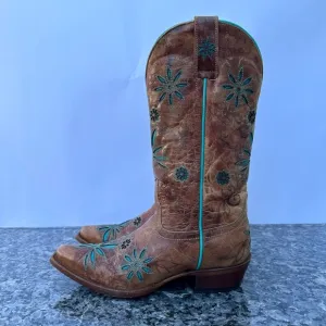 Women’s Shyanne Daisy Mae Western Leather Embroidered Cowgirl Boots Size 6 B