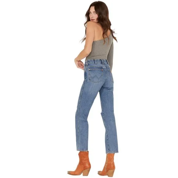 Wrangler Women's Wild West 603 High Rise Distressed Cropped Jeans Size 34x28