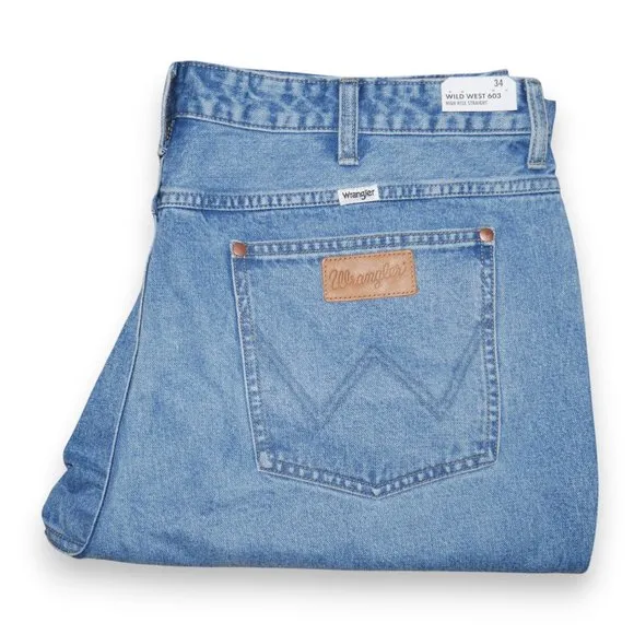Wrangler Women's Wild West 603 High Rise Distressed Cropped Jeans Size 34x28