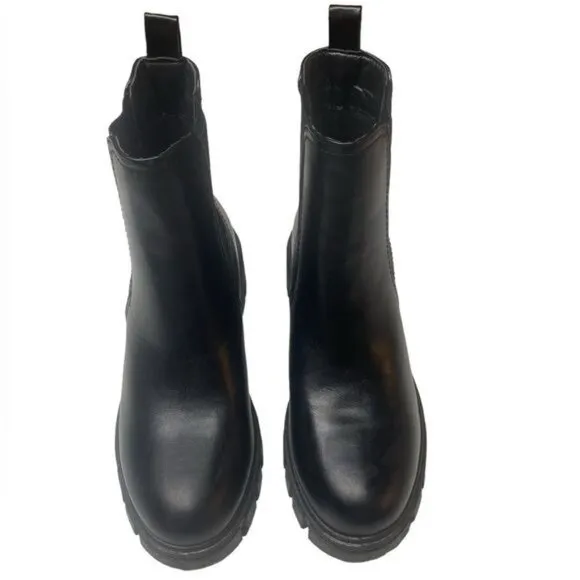 Y2K Bratz 90s Platform Black Chunky Heel Boots Women’s Size 9.5 Lug Sole…