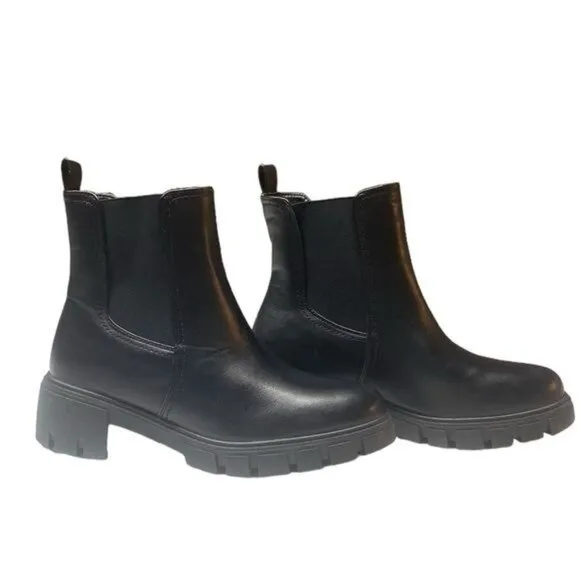 Y2K Bratz 90s Platform Black Chunky Heel Boots Women’s Size 9.5 Lug Sole…