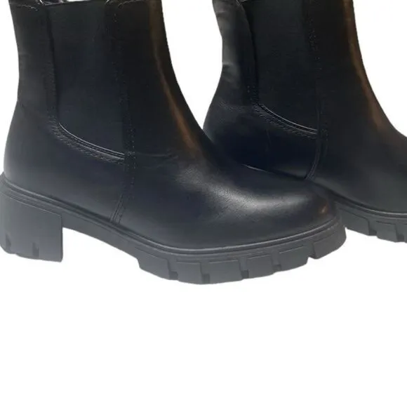 Y2K Bratz 90s Platform Black Chunky Heel Boots Women’s Size 9.5 Lug Sole…