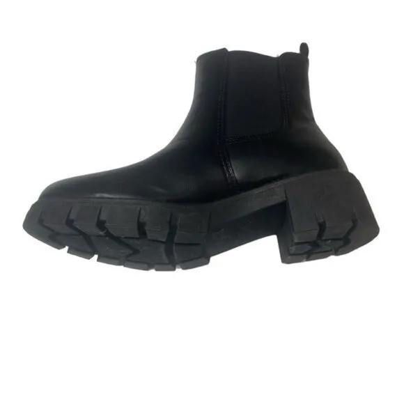 Y2K Bratz 90s Platform Black Chunky Heel Boots Women’s Size 9.5 Lug Sole…