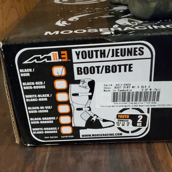 Youth Moose Black M1.3 Boots