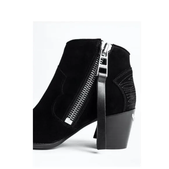 Zadig &amp; Voltaire Molly Suede Ankle Boots.