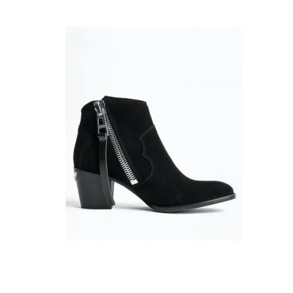 Zadig &amp; Voltaire Molly Suede Ankle Boots.