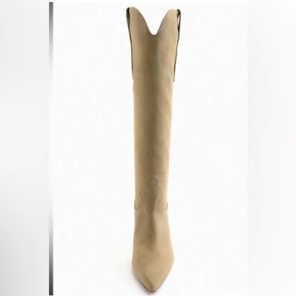 Zara Knee High Suede High Heel Boots