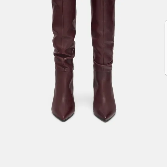 Zara Leather  Heel  boots