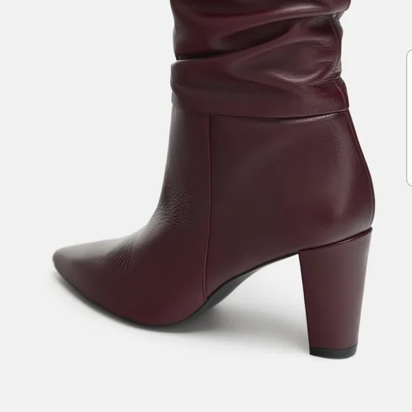 Zara Leather  Heel  boots