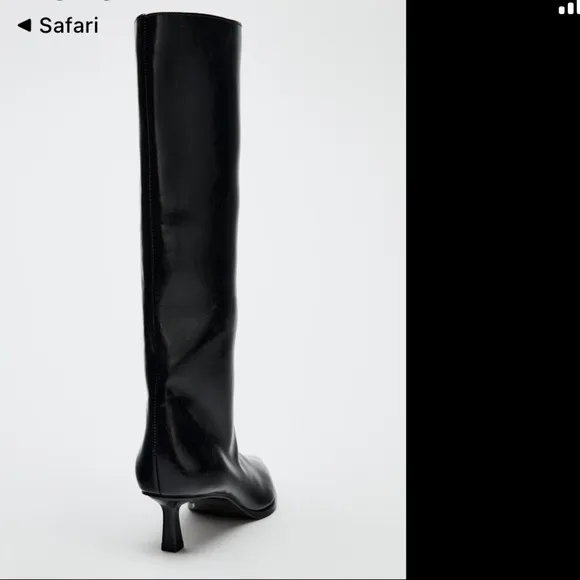Zara NWT kitten heel boots black 3016/410